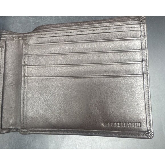 Perry Ellis Men's Genuine Brown Leather Bifold Wallet NEW - Picture 6 of 10